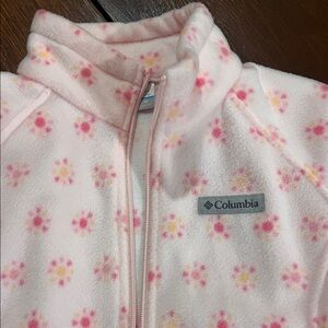 Columbia Light Pink Floral Fleece Zip Jacket